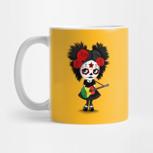 Sugar Skull Girl Playing Mali Flag Guitar Mug